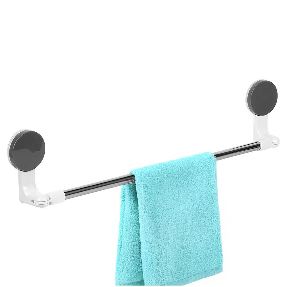 HANDTUCHHALTER Saugnapf Silber - Silberfarben, Metall (60/11/8.5cm) - Bathroom solutions