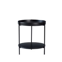 COUCHTISCH 69/69/38 cm mit 2 Ebenen und Beistelltisch, Holzoptik mit Metallgestell, Schwarz - Schwarz, Holzwerkstoff (44/44/48cm) - Redom