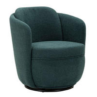 SESSEL Torino Ottanio Swivel, petrolfarben, goldfarben und schwarz, Polyester, Eisen und Sperrholz, 70 x 72 x 75 cm - Goldfarben/Petrol, Holzwerkstoff/Kunststoff (70/75/72cm) - Mauro Ferretti
