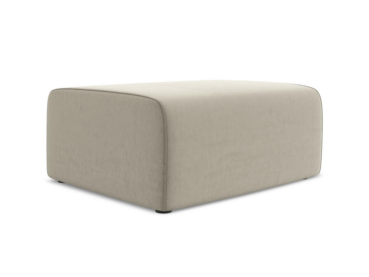 POUF Samt Stoff Creme - Perlmutt/Lila, Kunststoff/Textil (90/80/60cm) - Makamii