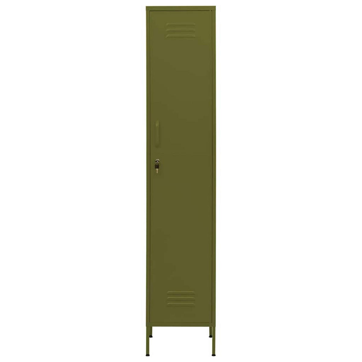 SCHLIESSFACHSCHRANK Olivgrün 35/46/180 Cm Stahl - Grün, Metall (46/180/35cm) - vidaXL