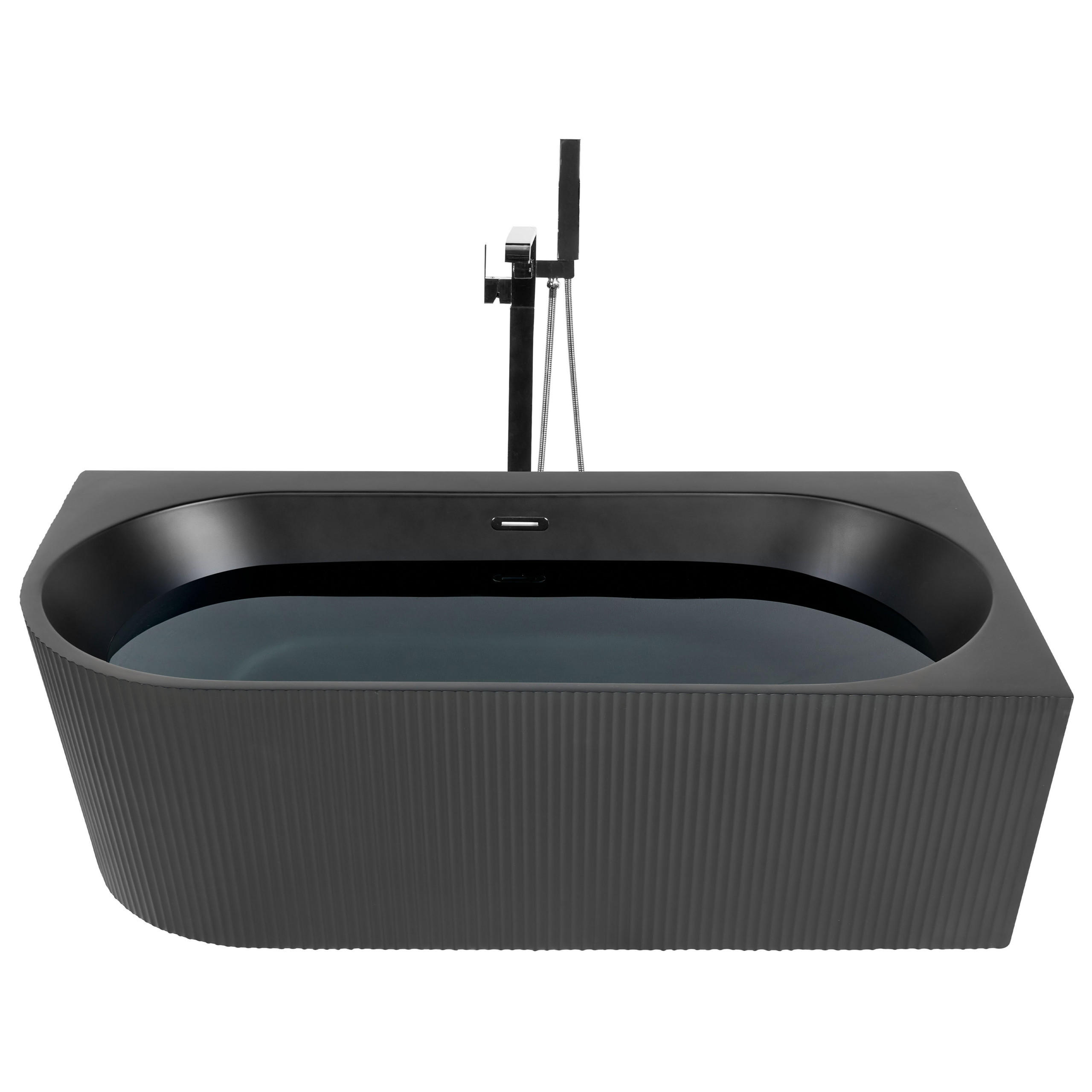 ECKBADEWANNE 80x170x60 cm schwarz Gocta - Schwarz, Kunststoff (80/60/170cm) - Beliani