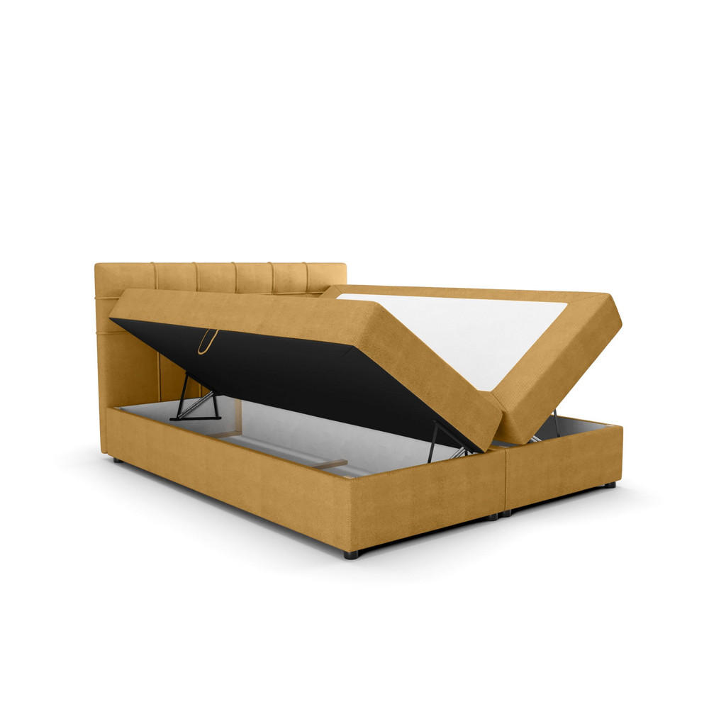 Thumbnail - Bedante Boxbett, Currygelb, Textil, 160x200 cm, Schlafzimmer, Betten, Boxspringbetten