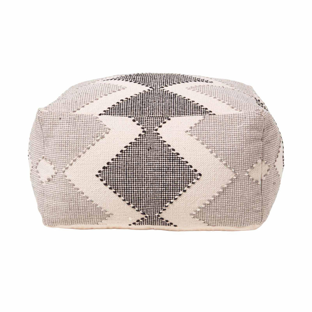 SITZPOUF Malmö grau gemustert, 55/55/30 cm - Grau, Textil (55/30/55cm) - Homescapes