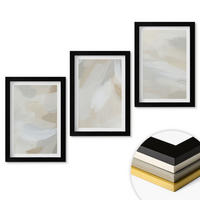 WANDBILDER 3er-Set - 20x30 cm Schwarzer Rahmen - Abstrakter Pinselhintergrund - Schwarz, Kunststoff (20/30cm) - ArtPrintCave
