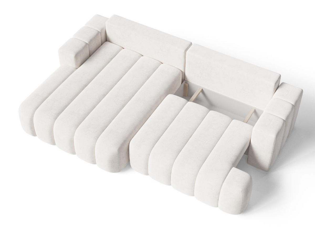 ECKSOFA Caleo Creme Links - Creme, Holz/Textil (270/170cm) - Graingold