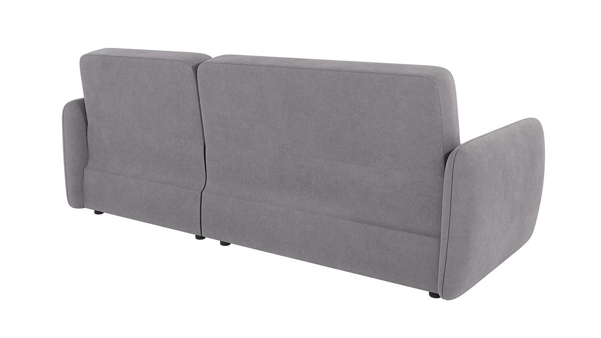ECKSOFA Lupo Grau Mikrofaser - Schwarz/Grau, Holz/Kunststoff (232/147cm) - S-Style Möbel