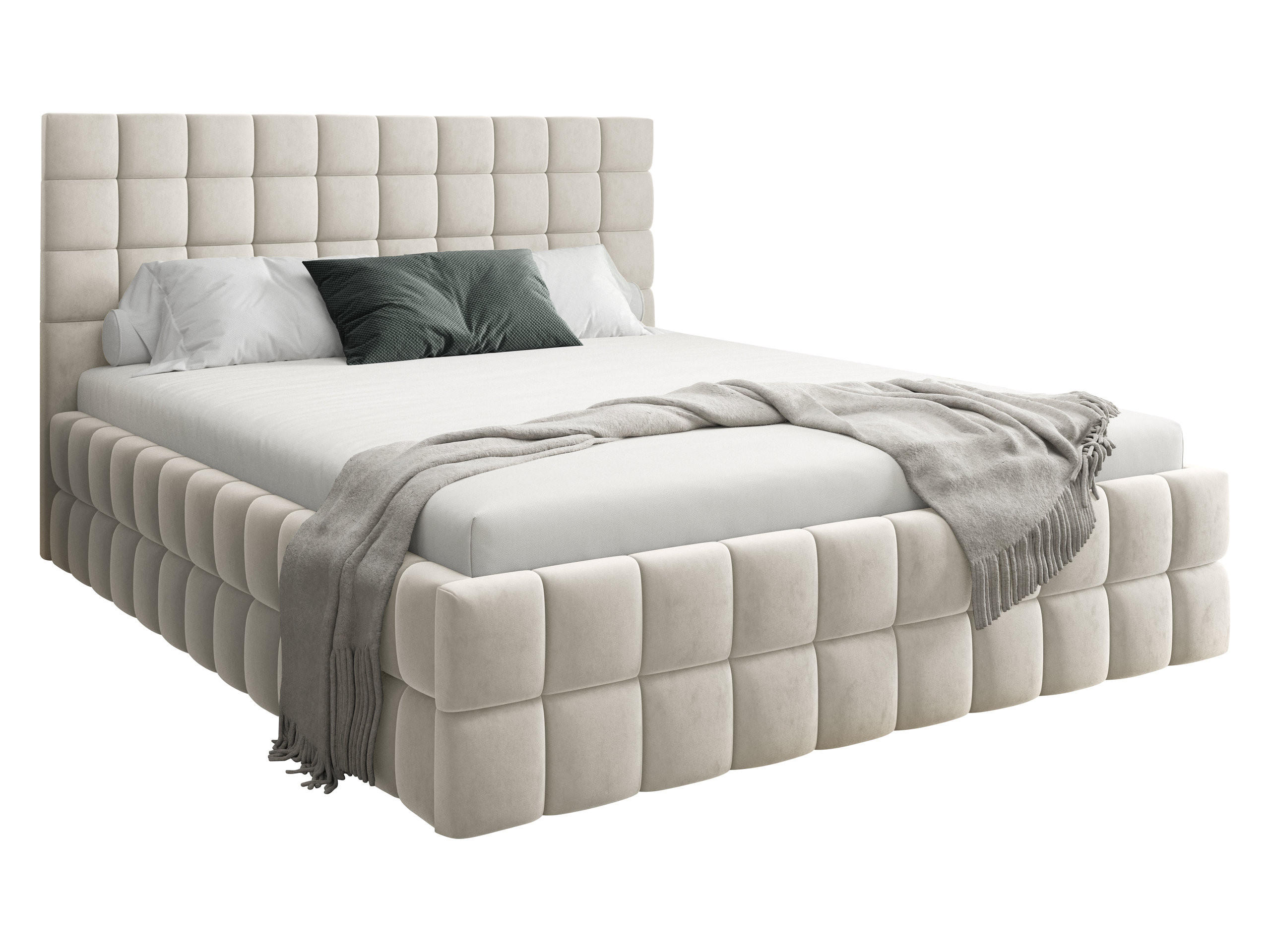 POLSTERBETT Ardea - Creme, Holz/Textil (140/200cm) - MIRJAN24