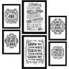 POSTER Set Mit 6 Biblisch In Rustikale Zitate A3 & A4 Rahmen Aus Hellem Holz - Beige, Papier (29/3cm) - Nacnic