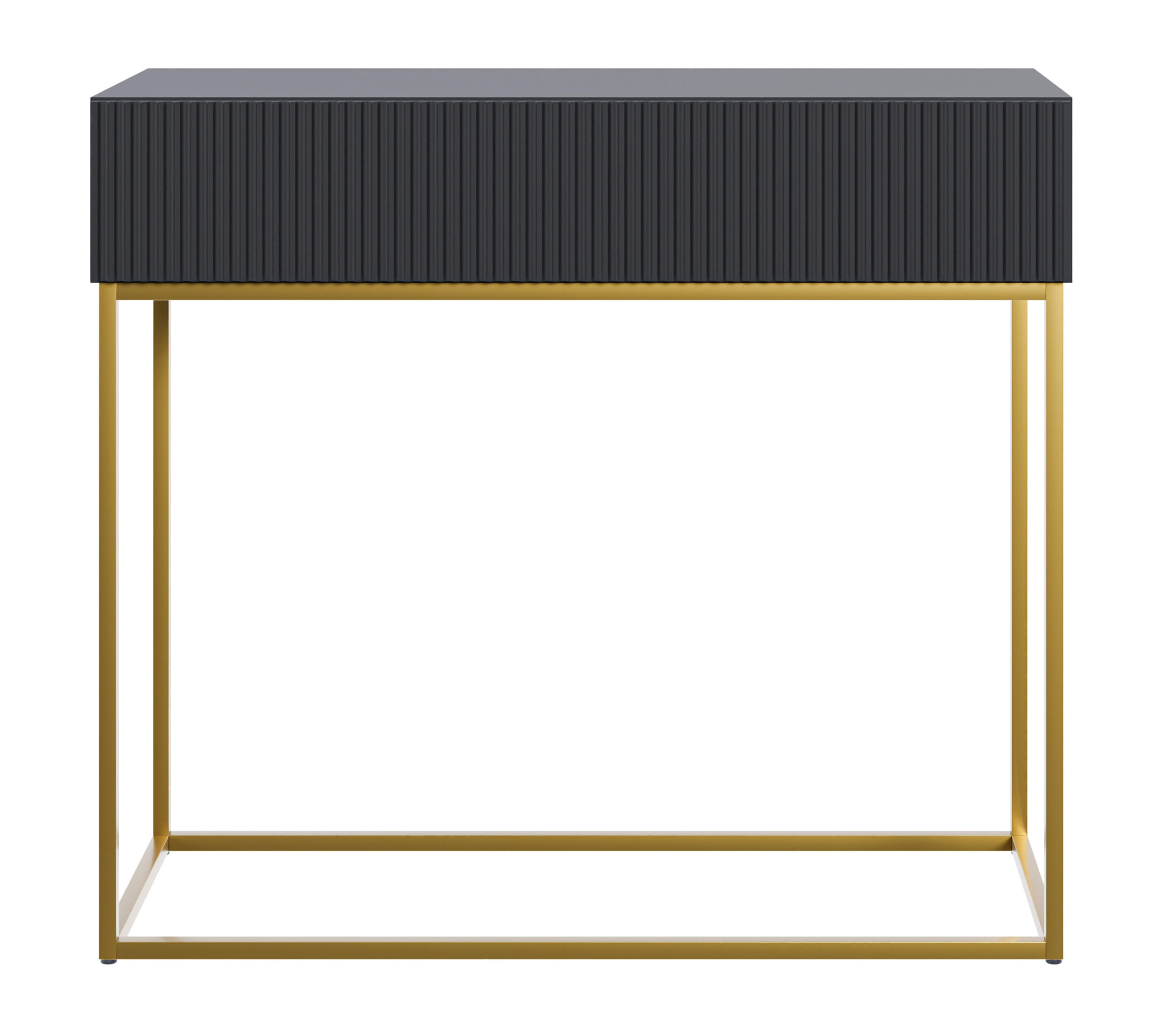 KONSOLENTISCH Veldio Schwarz mit goldenen Beinen 90 cm - Goldfarben/Schwarz, Holzwerkstoff/Metall (35.6/90/79cm) - Selsey