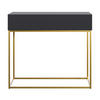 KONSOLENTISCH Veldio Schwarz mit goldenen Beinen 90 cm - Goldfarben/Schwarz, Holzwerkstoff/Metall (35.6/90/79cm) - Selsey