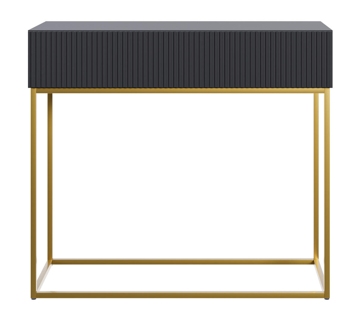 KONSOLENTISCH Veldio Schwarz mit goldenen Beinen 90 cm - Goldfarben/Schwarz, Holzwerkstoff/Metall (35.6/90/79cm) - Selsey