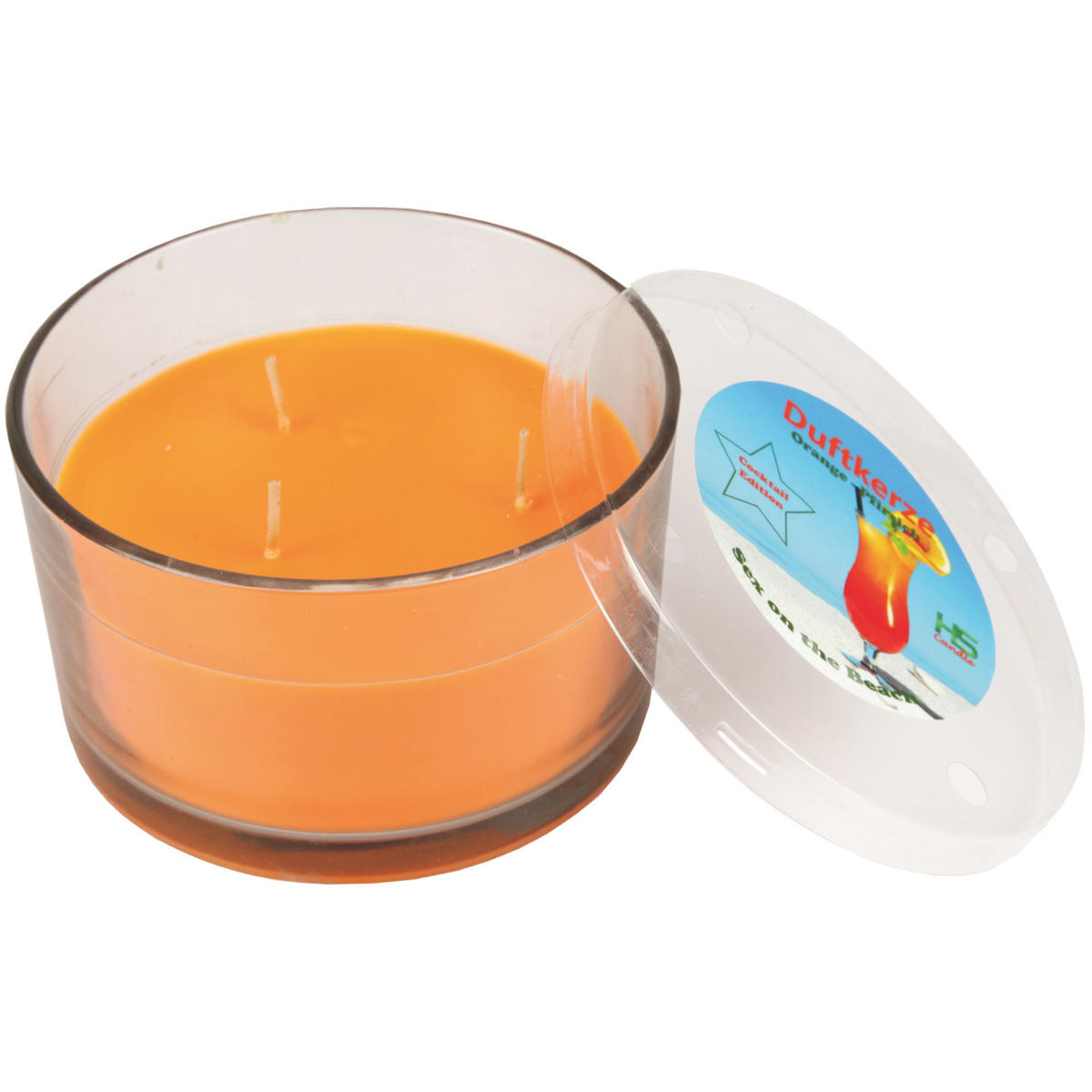 DUFTKERZE "Cocktail Edition" Sex on the Beach - Orange, Naturmaterialien (13/8cm)