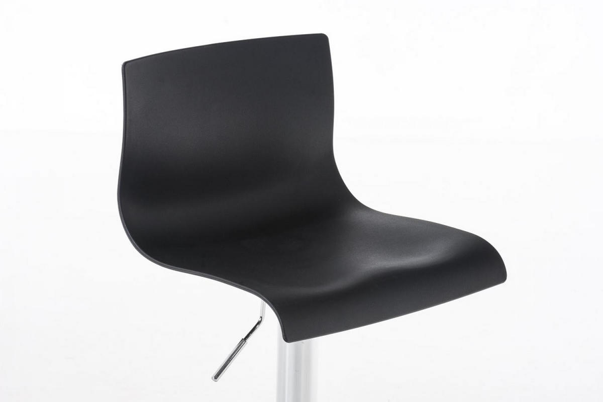 BARHOCKER 2er Set Kunststoff schwarz - Chromfarben/Schwarz, Kunststoff/Metall (39/84/36cm) - CLP