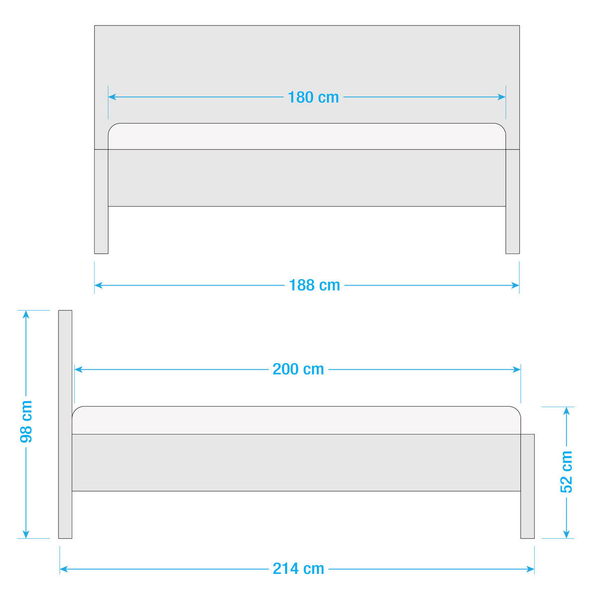 MASSIVHOLZBETT - Eichefarben, Holz (180/200cm) - home24