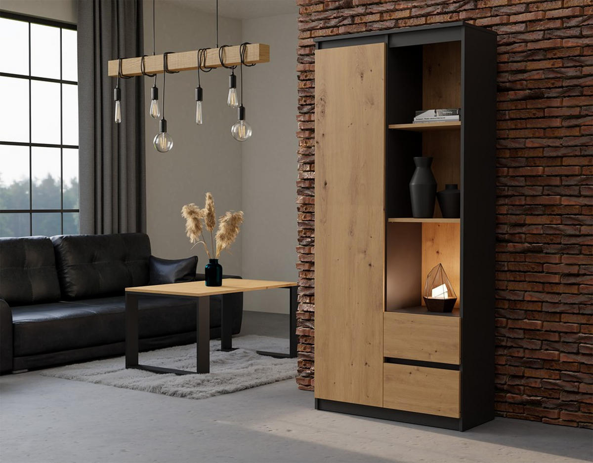 BÜCHERREGAL Anthrazit, Artisan 80/180/35 - Anthrazit, Holzwerkstoff (80/180/35cm) - RAUMHIRSCH FURNITURE