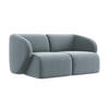 2-SITZER-SOFA Samt Stoff Blau - Schwarz/Hellblau, Holzwerkstoff/Kunststoff (174/75/94cm) - Makamii
