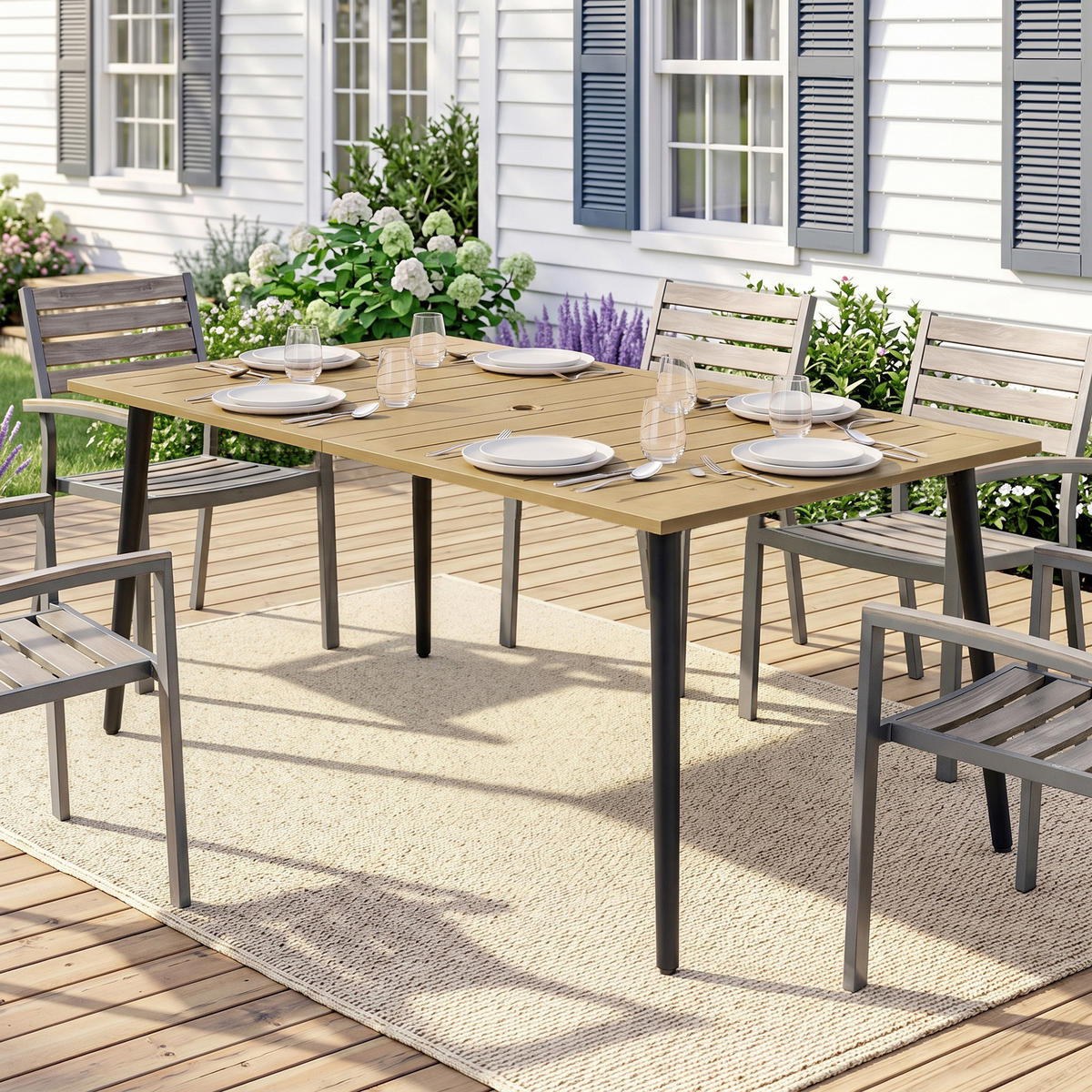 GARTENTISCH Braun 150.0/90.0/73.0cm - Braun, Metall (150/90/73cm)