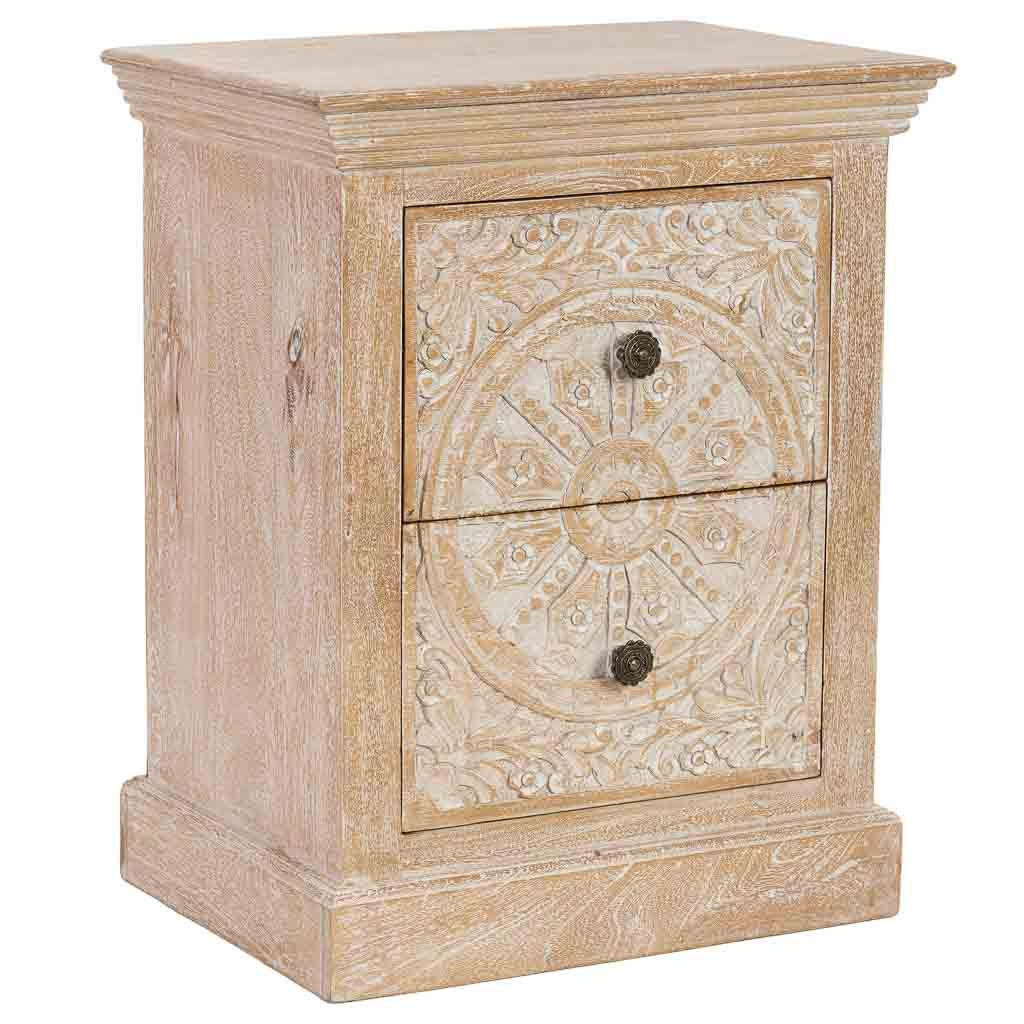 NACHTTISCH aus Holz, 56x40x70cm - Beige, Holz (56/70/40cm) - Wanderlust