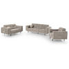 SITZGARNITUR Venezia mit Metallbeinen, beige - Beige/Schwarz, Holzwerkstoff/Metall (233/85/94cm) - Beautysofa