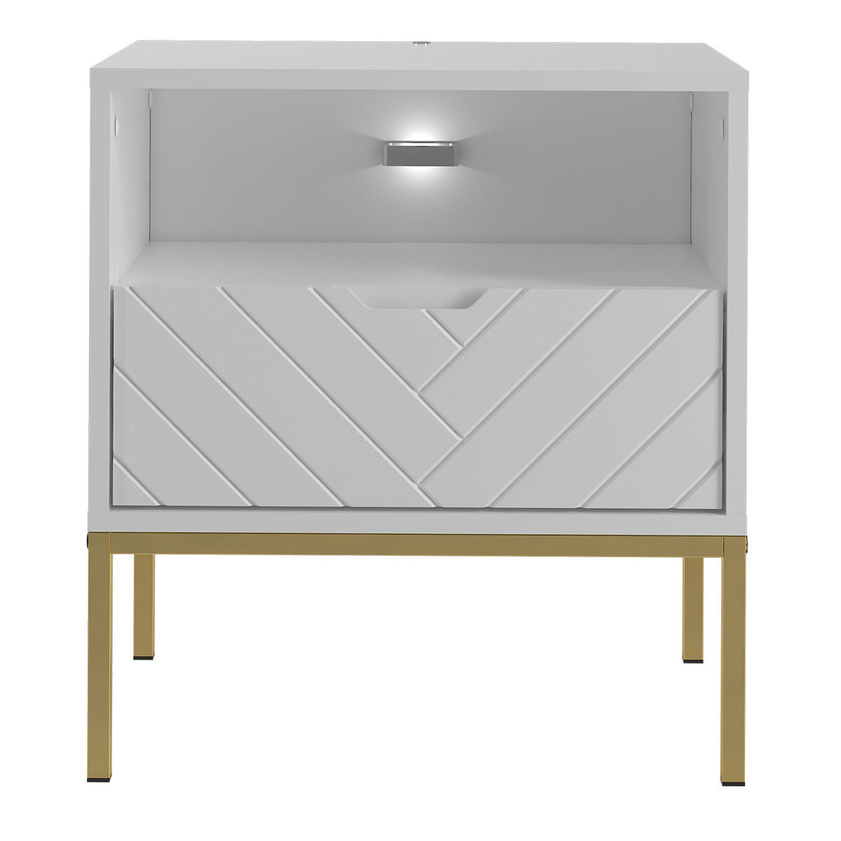 NOČNÍ STOLEK Daria Bílá - bílá, kompozitní dřevo (53/77/39cm) - Petits-meubles