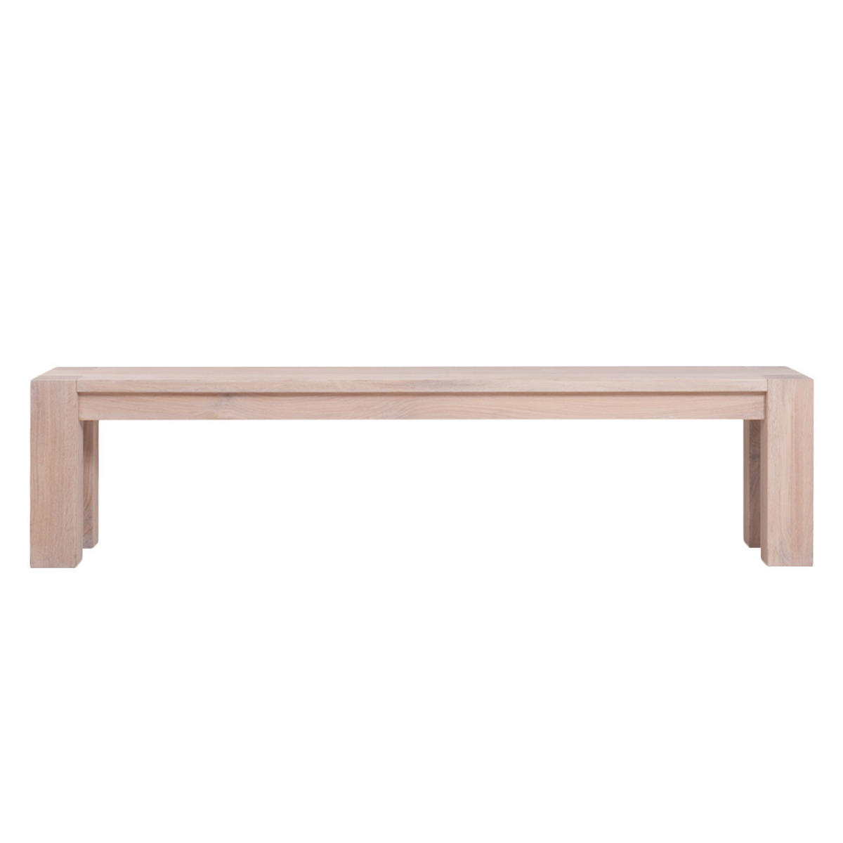 SITZBANK - Eiche massiv - Eichefarben, Holz (205/45/39cm) - home24