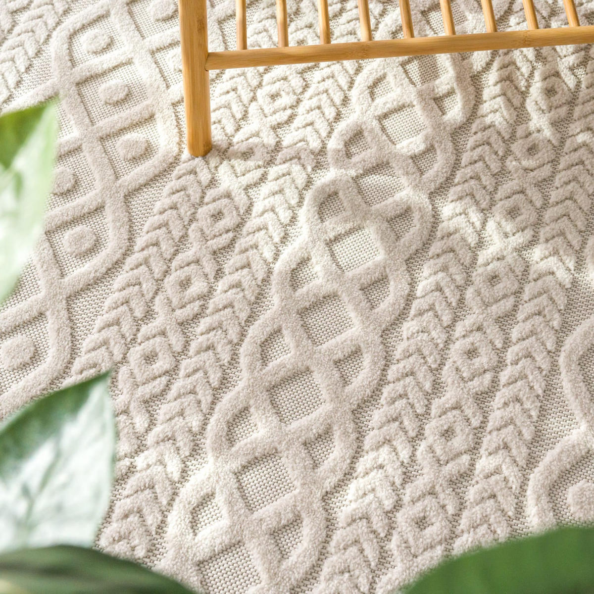 OUTDOORTEPPICH 120/120 cm Cotton 231 - Creme, Kunststoff (120/120cm) - Paco Home