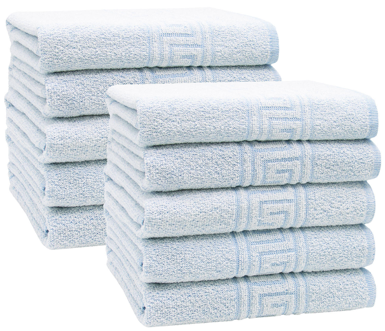 HANDTÜCHER, 10er-Set, 50x100 cm, 80% Baumwolle, 20% Polyester, Blau - Blau, Naturmaterialien (50/100cm) - Zollner