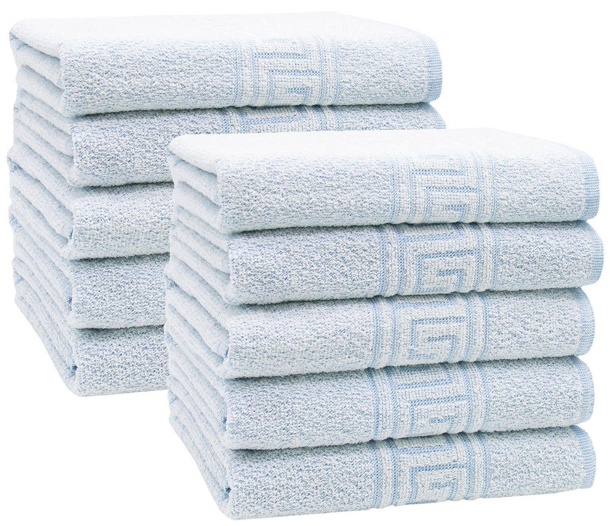 HANDTÜCHER, 10er-Set, 50x100 cm, 80% Baumwolle, 20% Polyester, Blau - Blau, Naturmaterialien (50/100cm) - Zollner