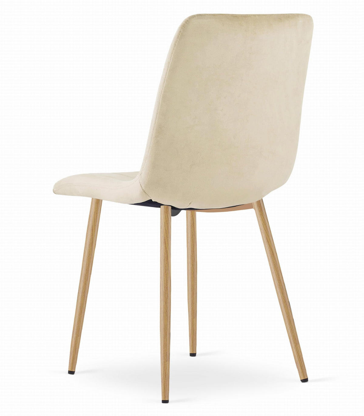 ESSZIMMERSTUHL Velours Hellbeige, gepolsterte Sitzfläche, Metallfüße in Holzoptik, Modernes Design - Beige, Textil (46/86/56cm) - Best For Home