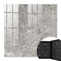 SCHLÜSSELBOX Schwarz 30x30 cm- Türöffnung nach rechts - Marmorhintergrund - Grau, Metall (30/30/5cm) - TULUP