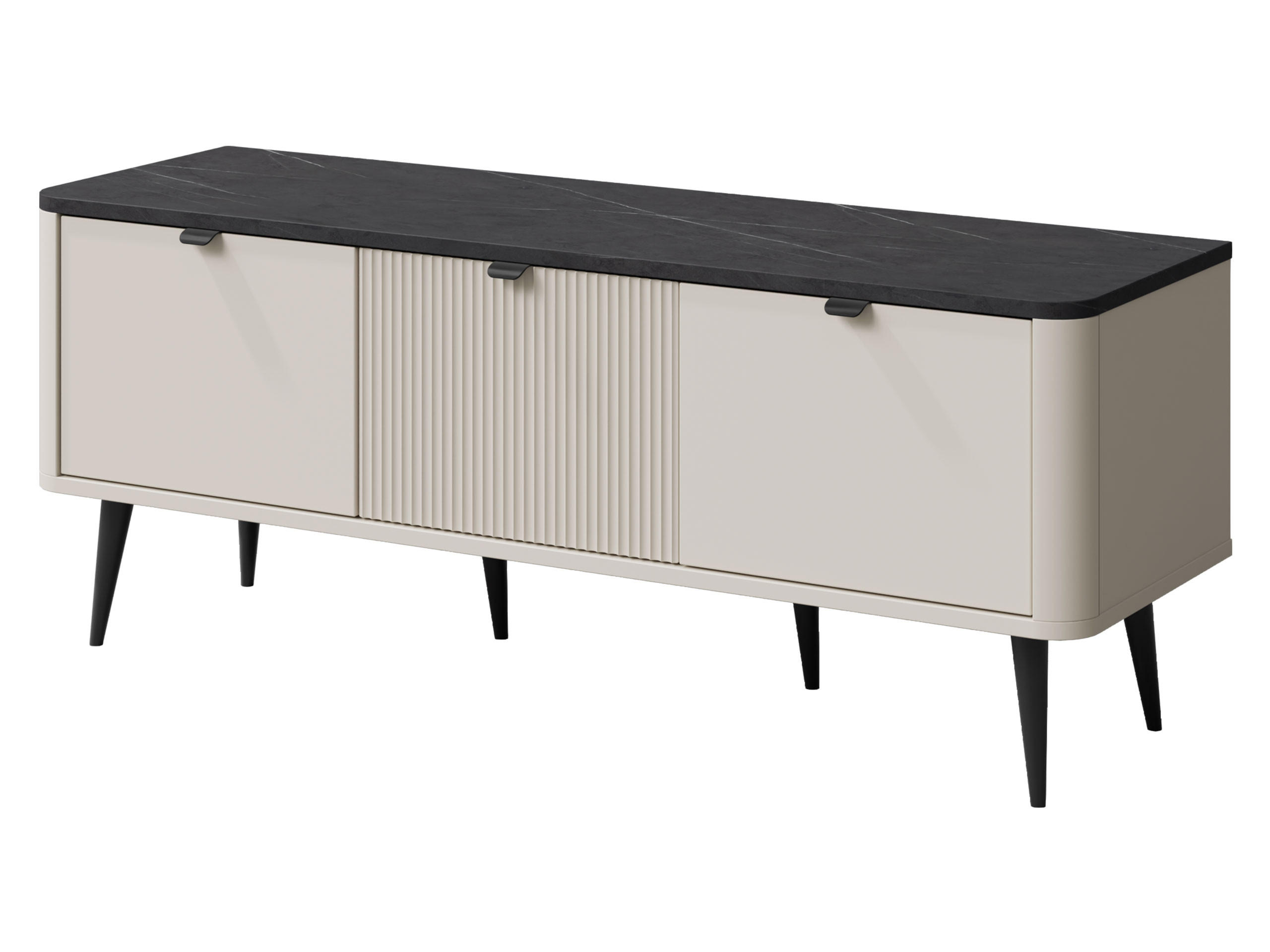 TV-ELEMENT Marly 3K RE14 - Kaschmir/Schwarz, Holzwerkstoff/Metall (130/52/40cm) - MIRJAN24