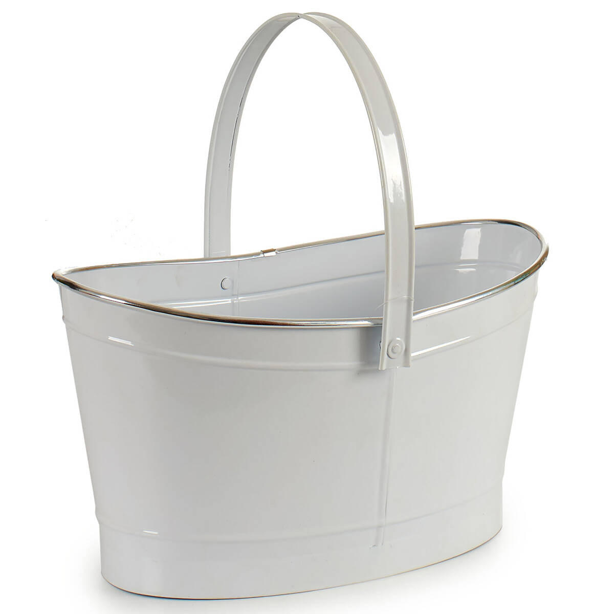 BLUMENTOPF Zink Weiß 35,7/21,5/35 cm - Weiß, Metall (35.7/35cm)