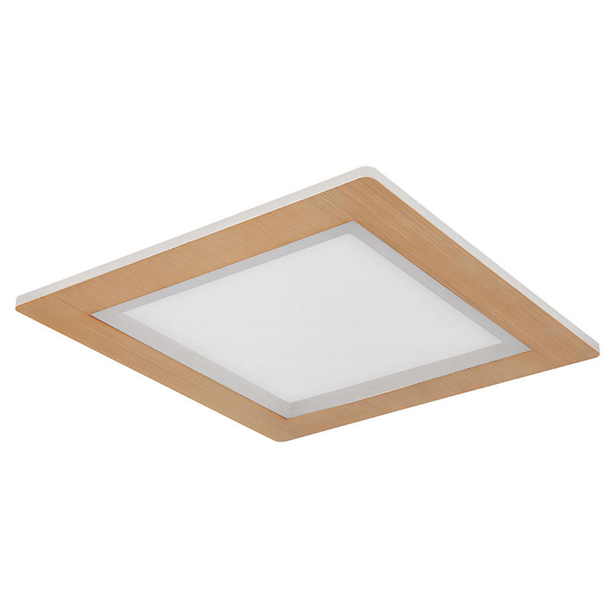 LED DECKENLEUCHTE Metall Holzoptik Braun CLAY - Braun, Metall (40/40/5cm) - Globo Lighting
