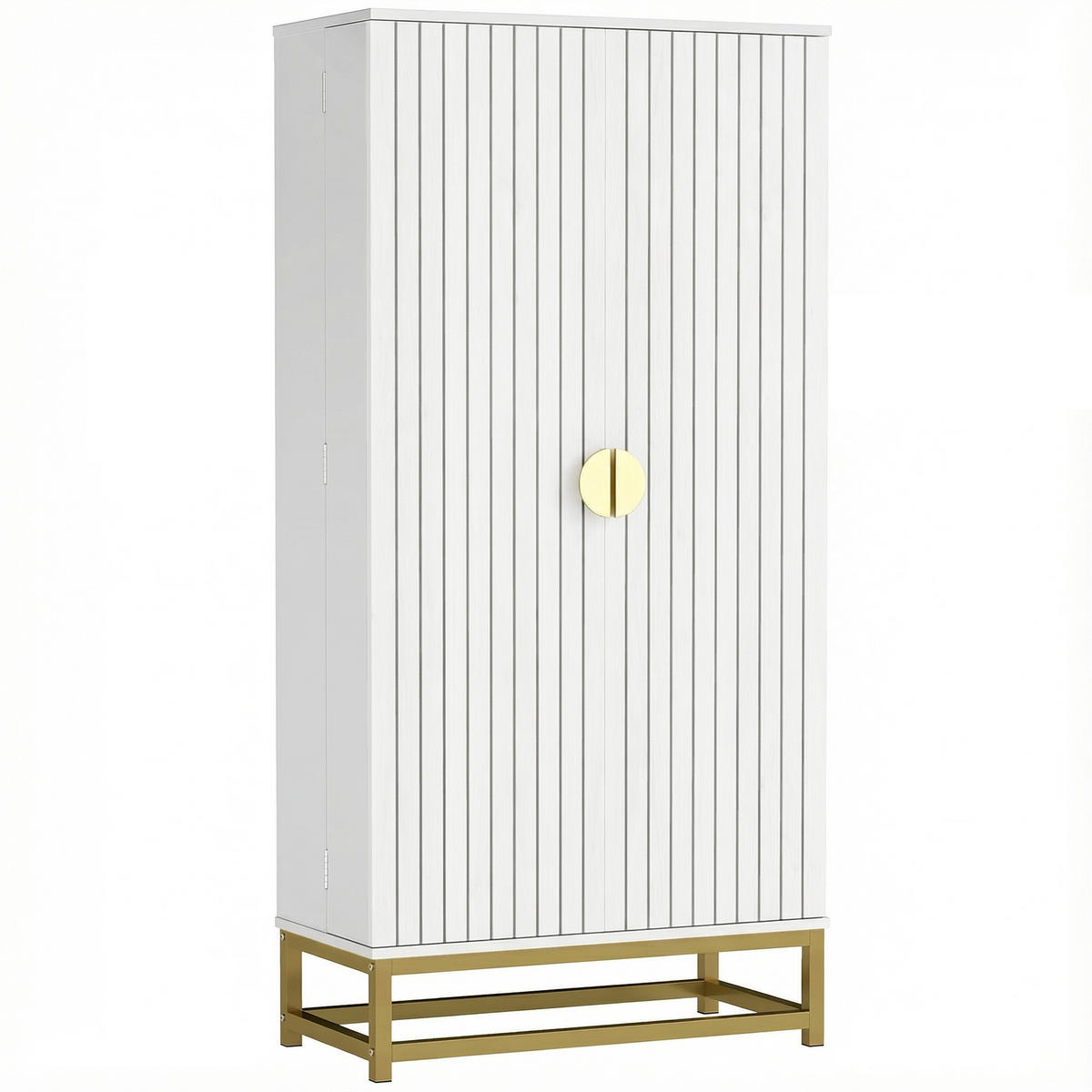 MEHRZWECKSCHRANK DE-11337 5 Böden & 12 Türregale Weiß - Weiß, Holzwerkstoff (29/119.5/58cm) - ComfortXL