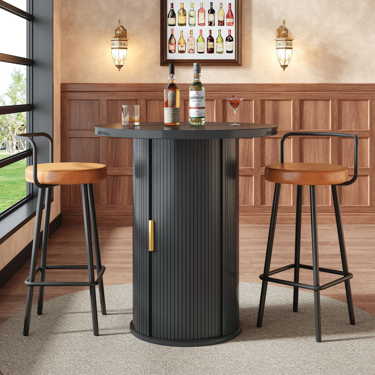 BARTISCH Schwarz 60/60/91,6 cm - Schwarz, Holz (60/60/91.6cm) - PANGIVO