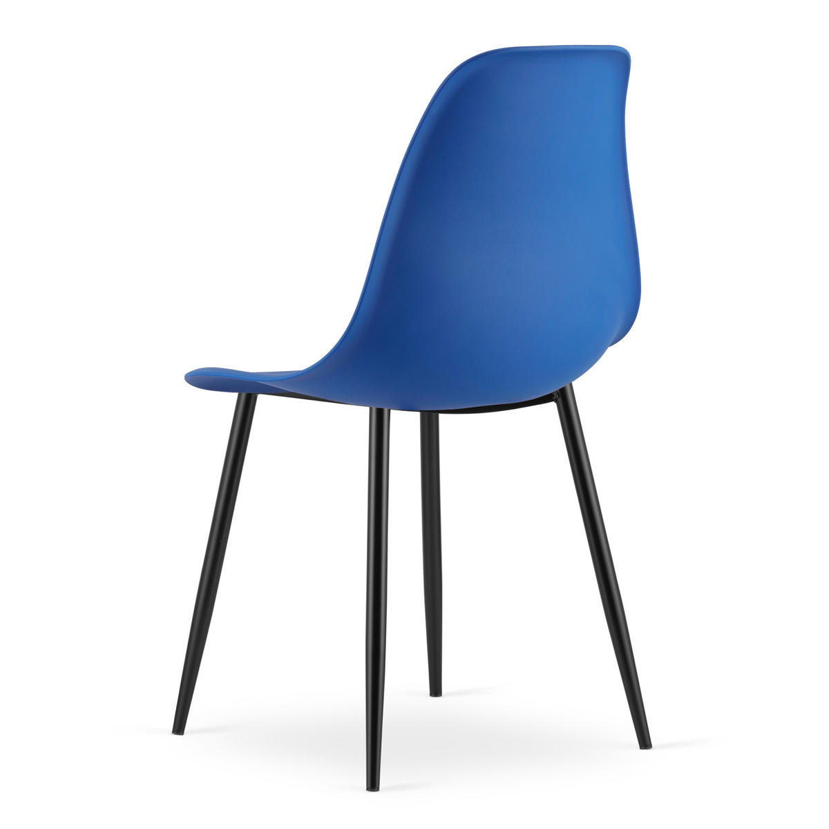 ESSZIMMERSTUHL 4-er Set KALEO blauer Sitz, schwarze Beine - Blau/Schwarz, Kunststoff (46/84/51cm) - Valora