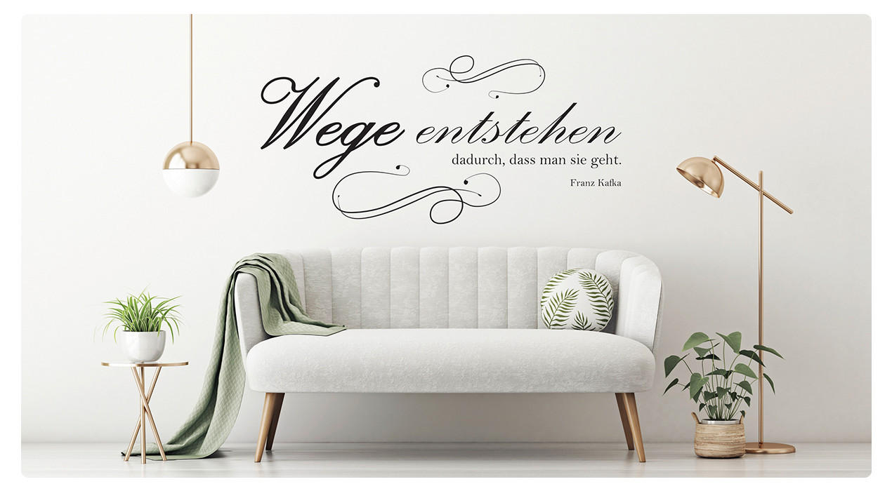 Wandtatoo, Wohnzimmer, Sofa, Vase, Tisch