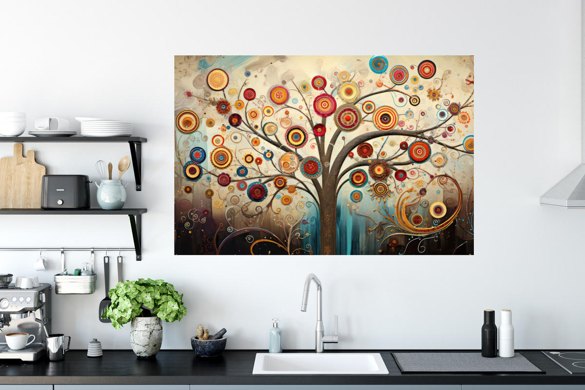 WANDTATTOO Baum - Baum des Lebens - Farbe 120x80 cm - Braun, Kunststoff (120/80/0.1cm) - MuchoWow