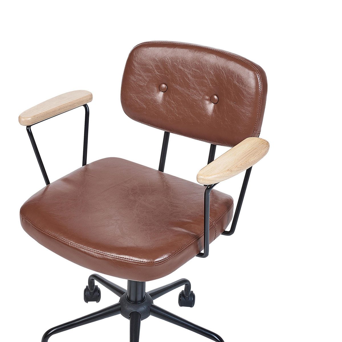 BÜROSTUHL Kunstleder Braun Algerita - Braun, Textil/Metall (62/77/62cm) - Beliani