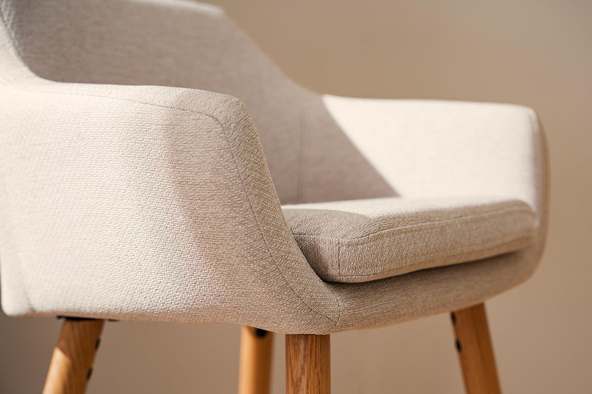 BARSTUHL - Eichefarben/Beige, Textil (55/101/54cm) - home24