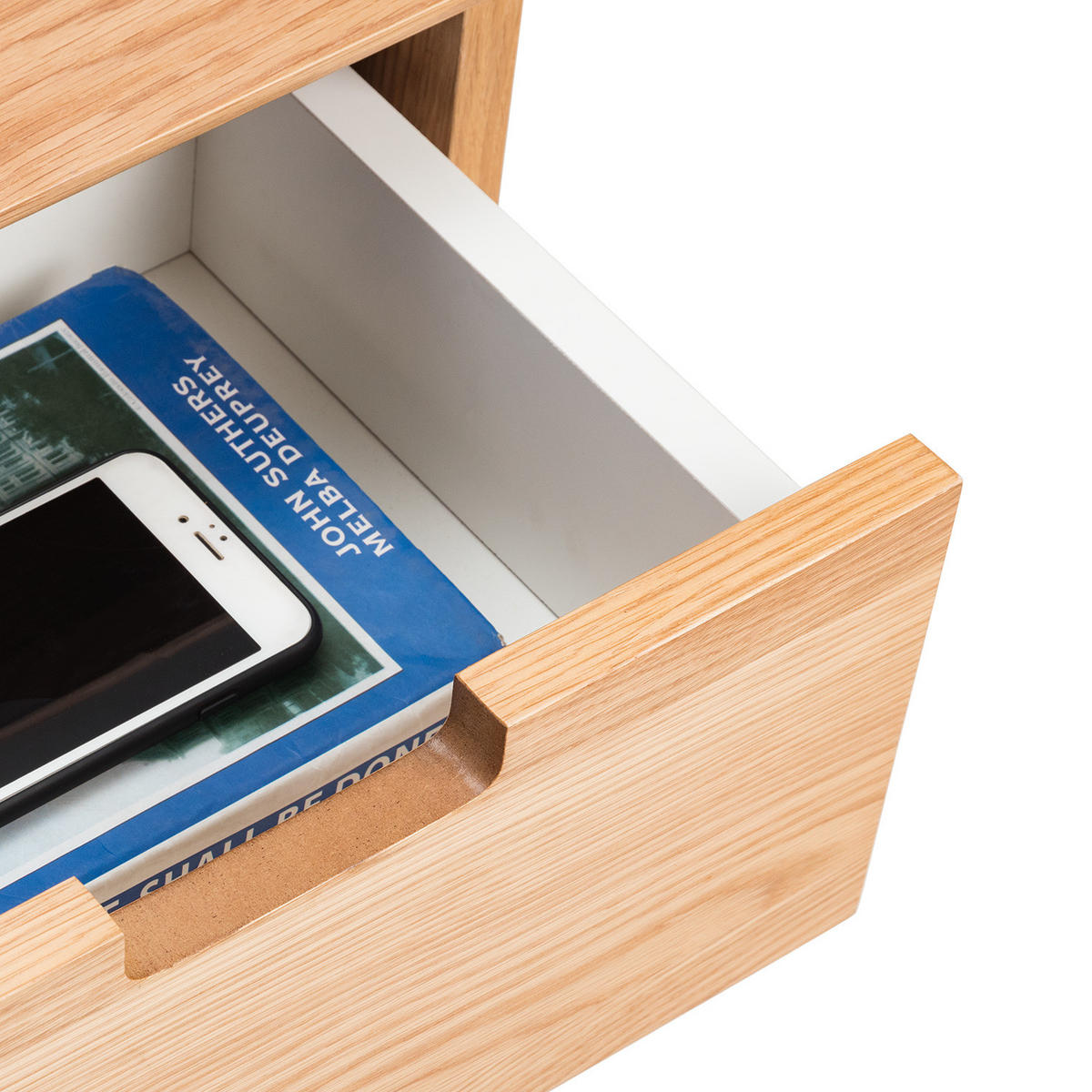 NACHTTISCH mit 2 Schubladen - Eichefarben/Braun, Eichenholz/Holz (40/61/30cm) - home24