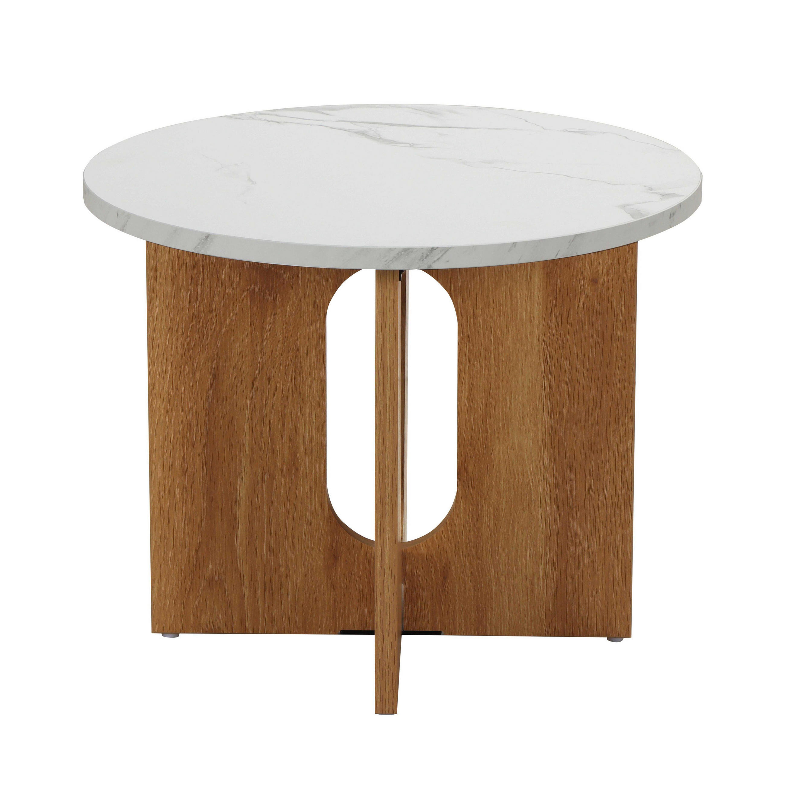 COUCHTISCH, helles Holzeffekt - Beige, Holz (50/50/40cm) - Oviala