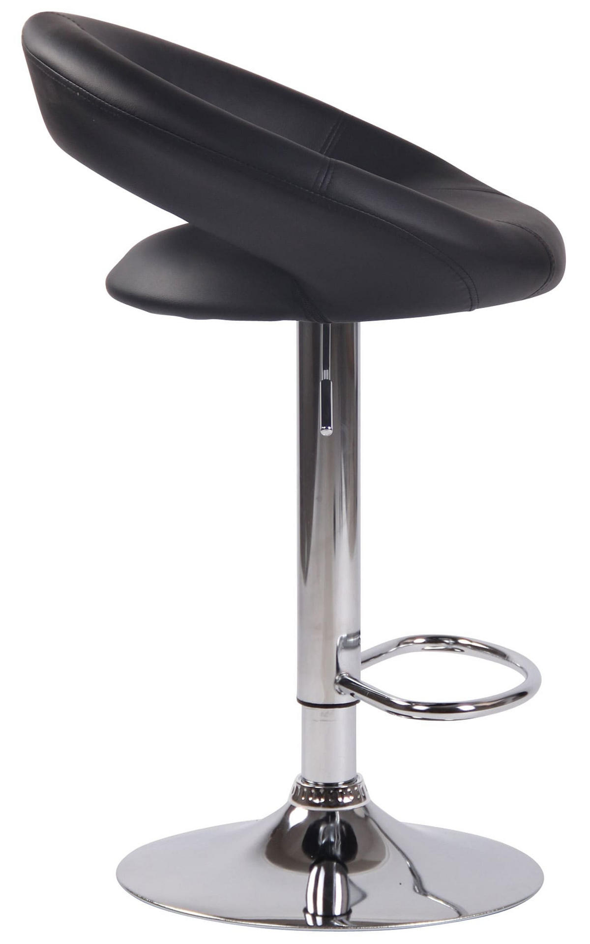 BARHOCKER 2er Set Mekim Kunstleder Schwarz Silber - Schwarz, Leder/Metall (53/80/47cm) - DELUKE