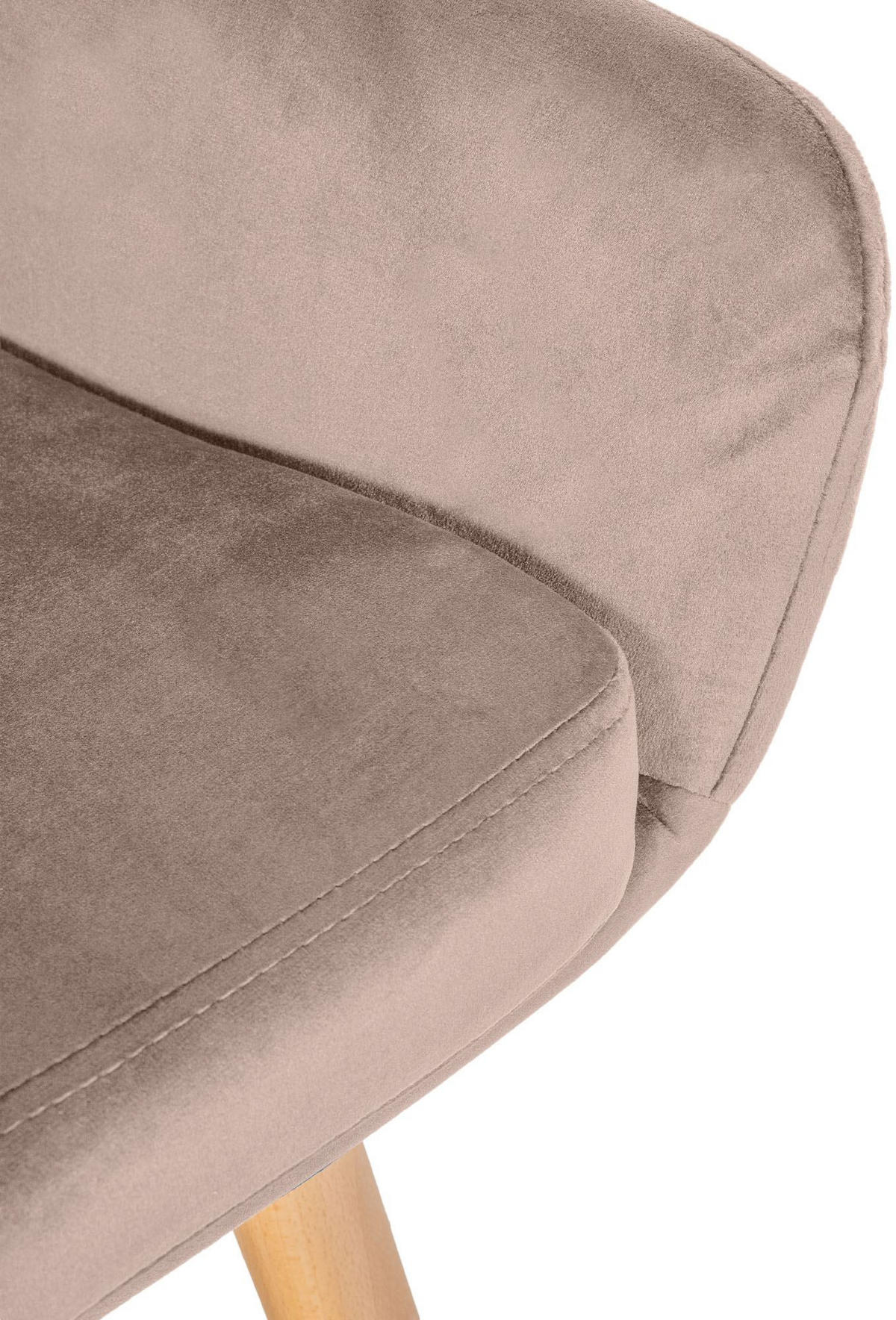 BARHOCKER Samt hellgrau - Eukalyptusholzfarben/Hellgrau, Holz/Textil (51/101/50cm) - CLP