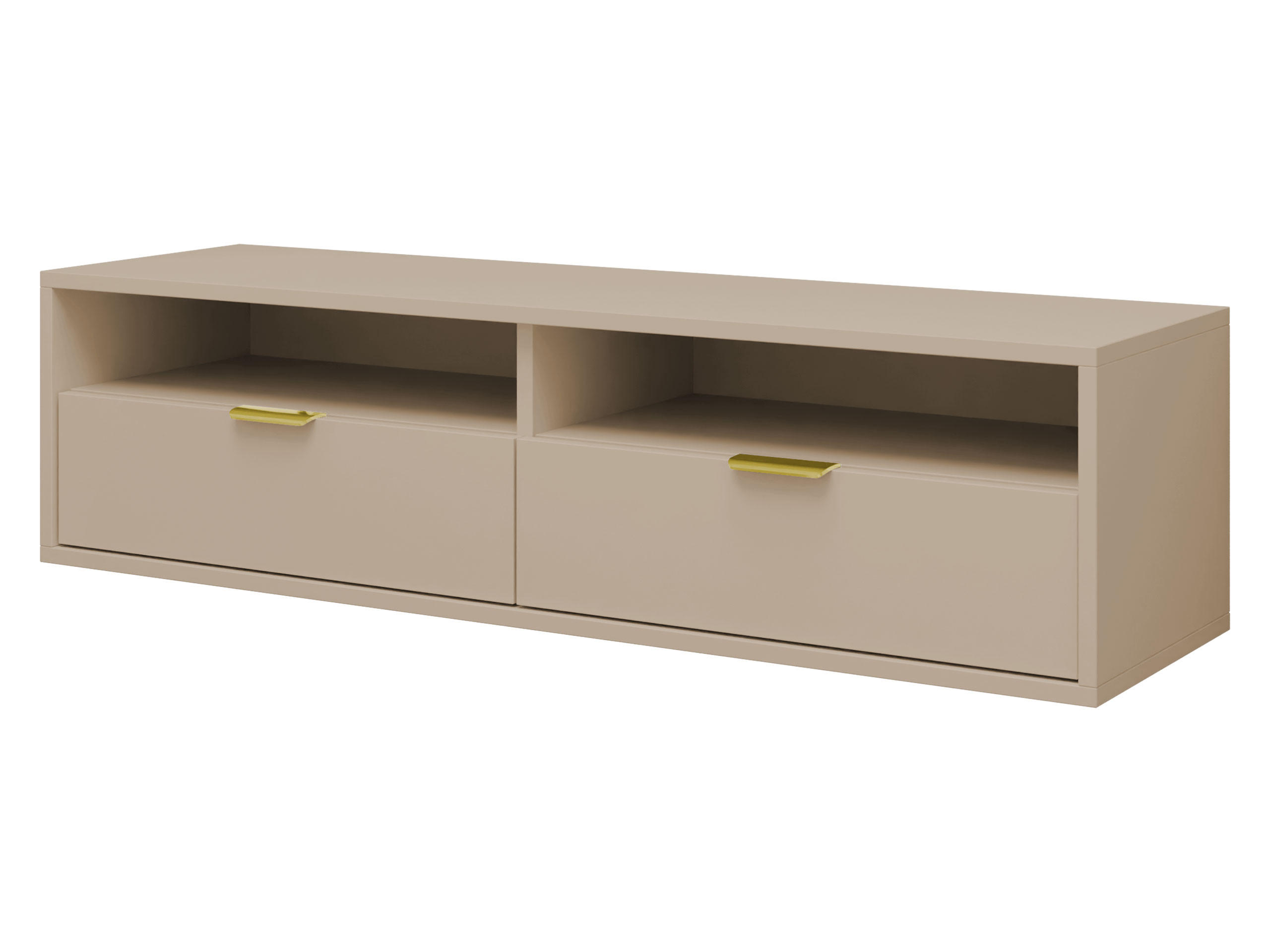 TV-LOWBOARD Queen 140 - Kaschmir/Goldfarben, Holzwerkstoff/Metall (140/35/33cm) - MIRJAN24