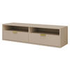 TV-LOWBOARD Queen 140 - Kaschmir/Goldfarben, Holzwerkstoff/Metall (140/35/33cm) - MIRJAN24