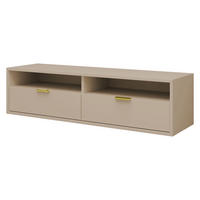 TV-LOWBOARD Queen 140 - Kaschmir/Goldfarben, Holzwerkstoff/Metall (140/35/33cm) - MIRJAN24