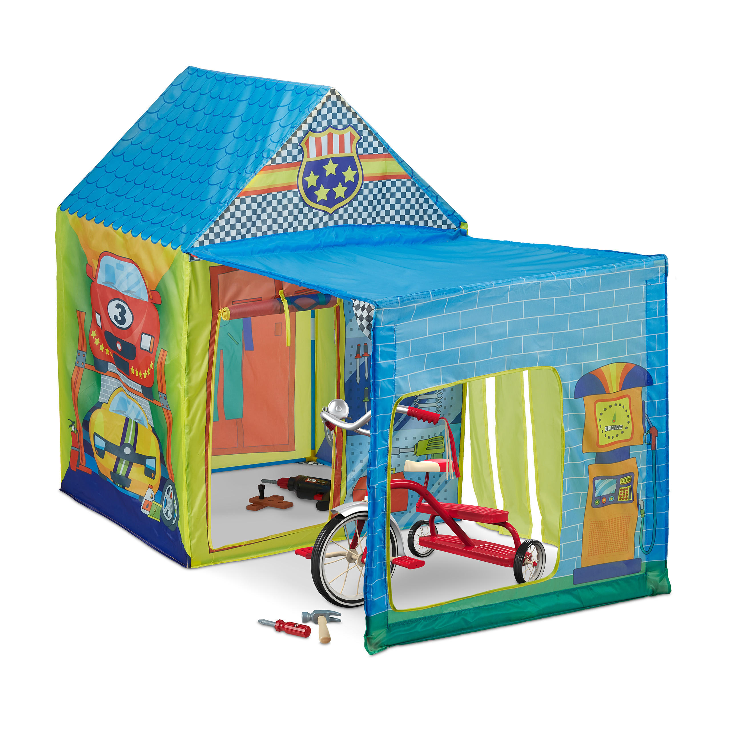SPIELZELT - Multicolor, Kunststoff/Textil (146/109/75cm) - Relaxdays