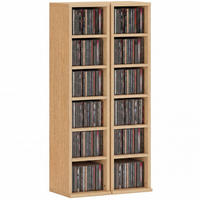 CD-REGAL 2er-Set DE-14533 12 Fächer, schmal Naturholz - Naturfarben, Holzwerkstoff (22.5/88.5/21cm) - ComfortXL